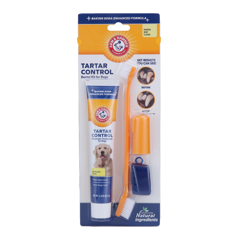 2.5oz(67.5g) tartar control dental kit for dogs banana flavor