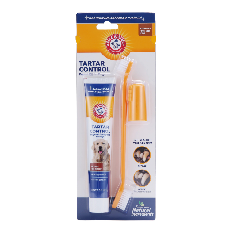 2.5oz(67.5g) tartar control dental kit for dogs beef flavor