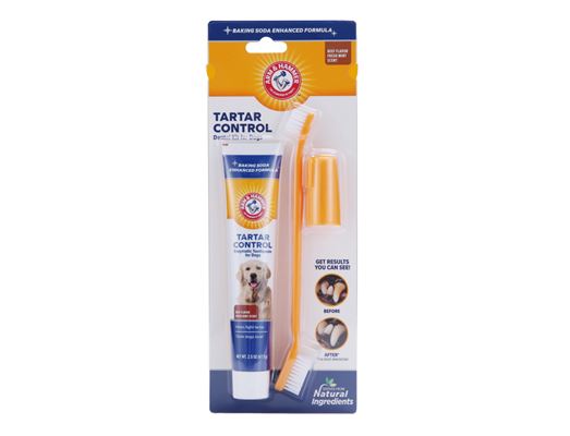 2.5oz(67.5g) tartar control dental kit for dogs beef flavor